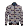 Polka Dot Halloween Bat Pattern Print Men's Bomber Jacket-grizzshop