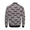 Polka Dot Halloween Bat Pattern Print Men's Bomber Jacket-grizzshop