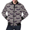 Polka Dot Halloween Bat Pattern Print Men's Bomber Jacket-grizzshop