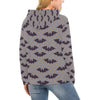 Polka Dot Halloween Bat Pattern Print Women Pullover Hoodie-grizzshop