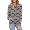 Polka Dot Halloween Bat Pattern Print Women Pullover Hoodie-grizzshop