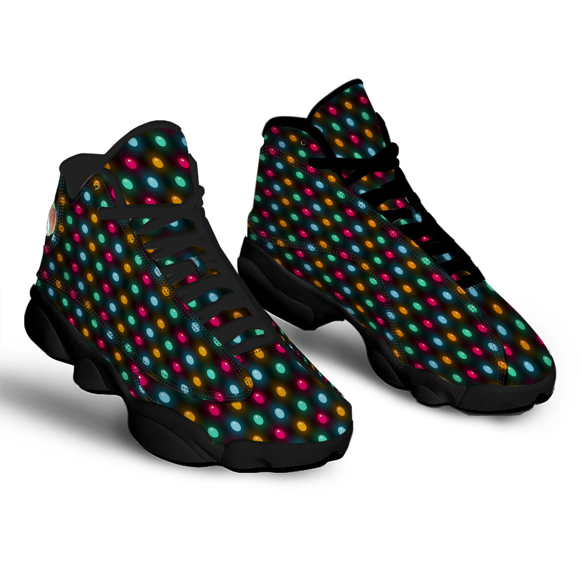 Polka Dot Light Print Black Basketball Shoes-grizzshop