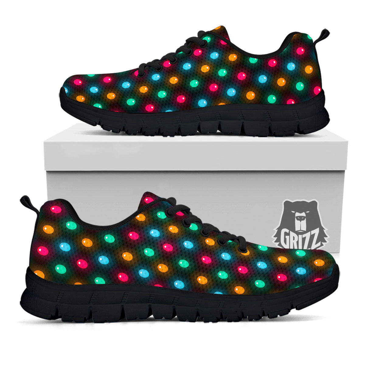 Polka Dot Light Print Black Sneaker-grizzshop