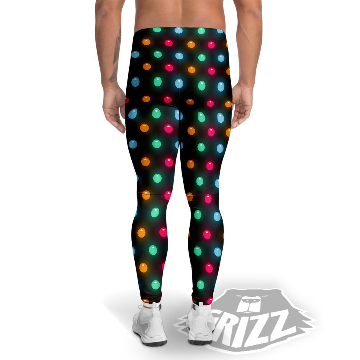 Polka Dot Light Print Men's Leggings-grizzshop