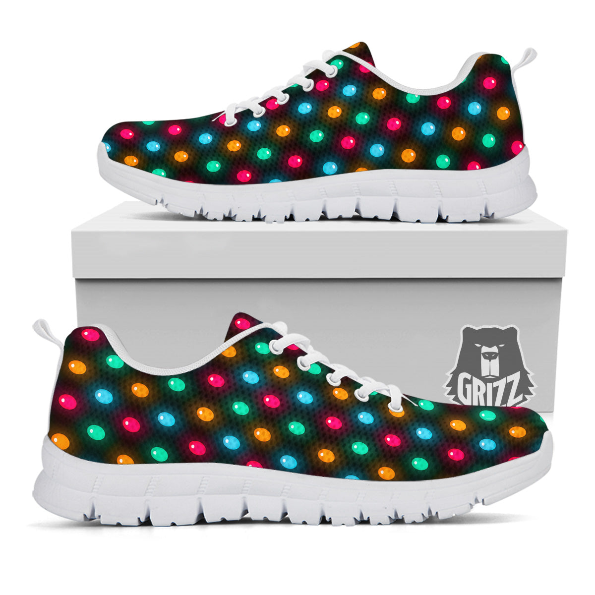 Polka Dot Light Print White Sneaker-grizzshop