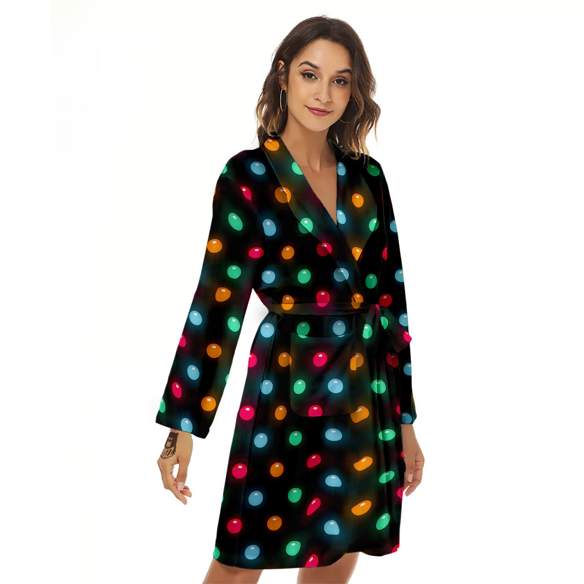 Polka Dot Light Print Women's Robe-grizzshop