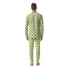 Polka Dot Lime Green And White Print Men's Pajamas-grizzshop