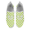 Polka Dot Lime Green And White Print White Athletic Shoes-grizzshop