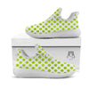 Polka Dot Lime Green And White Print White Athletic Shoes-grizzshop