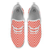 Polka Dot Pastel Red And White Print White Athletic Shoes-grizzshop