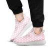 Polka Dot Pink And White Print White Athletic Shoes-grizzshop