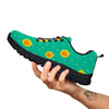 Polka Dot Sunflower Print Pattern Black Sneaker-grizzshop