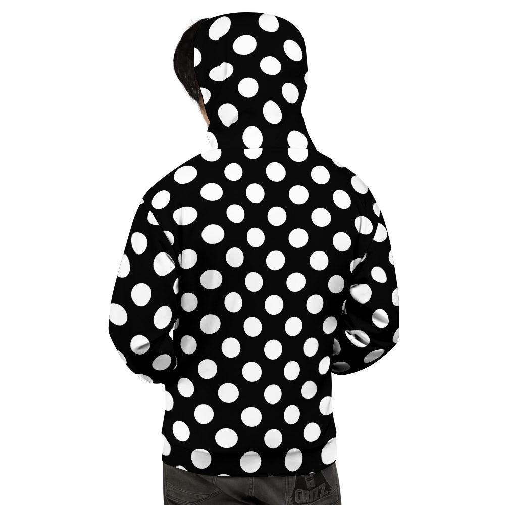 Polka Dot White And Black Print Pattern Men's Hoodie-grizzshop