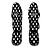 Polka Dot White And Black Print Pattern Muay Thai Shin Guards-grizzshop