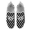 Polka Dot White And Black Print Pattern White Athletic Shoes-grizzshop