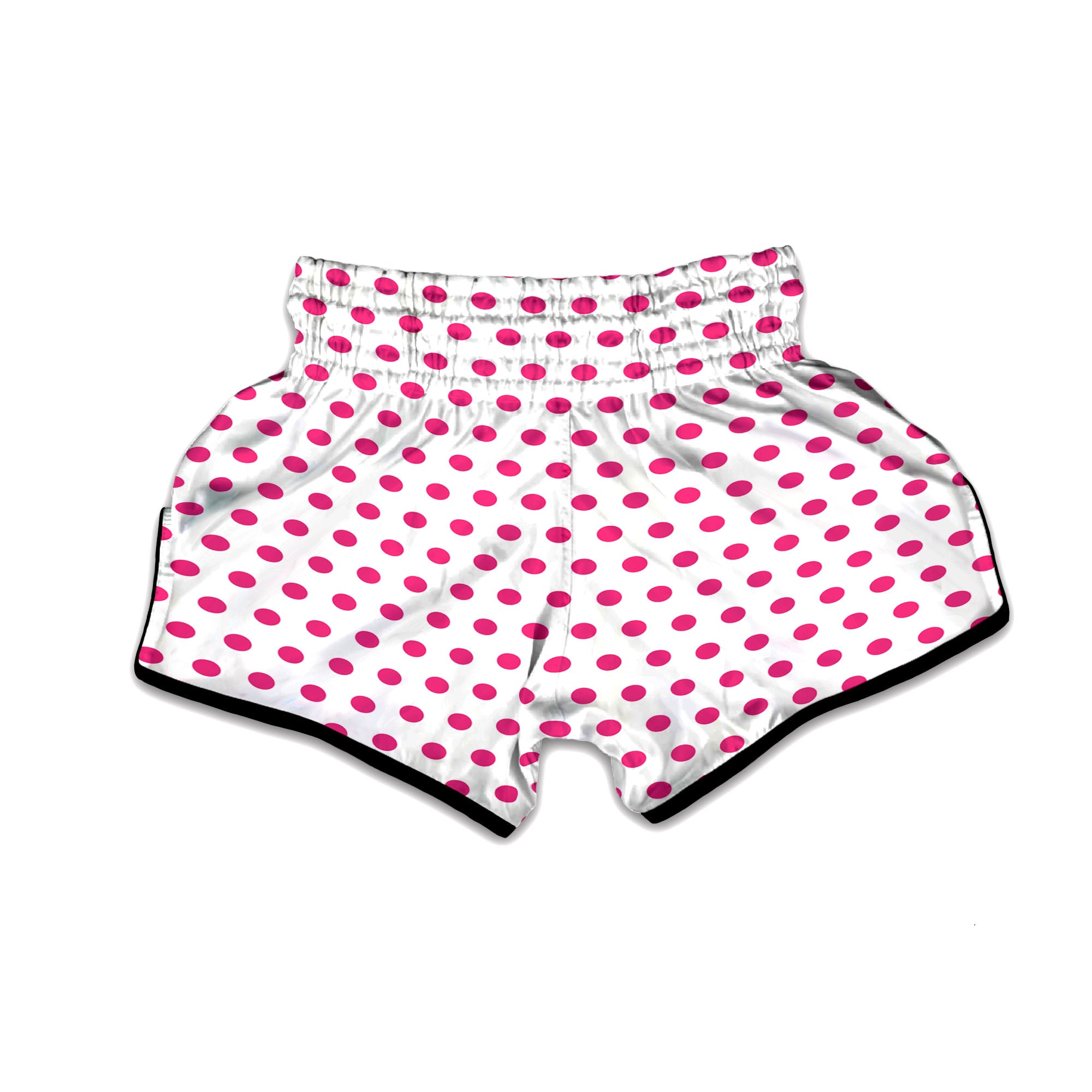 Polka Dot White And Pink Print Pattern Muay Thai Boxing Shorts-grizzshop