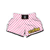 Polka Dot White And Pink Print Pattern Muay Thai Boxing Shorts-grizzshop