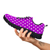 Polka Dot White And Purple Print Pattern Black Sneaker-grizzshop