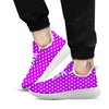 Polka Dot White And Purple Print Pattern White Athletic Shoes-grizzshop