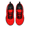 Polka Dot White And Red Print Black Sneaker-grizzshop