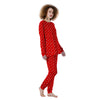 Polka Dot White And Red Print Women's Pajamas-grizzshop