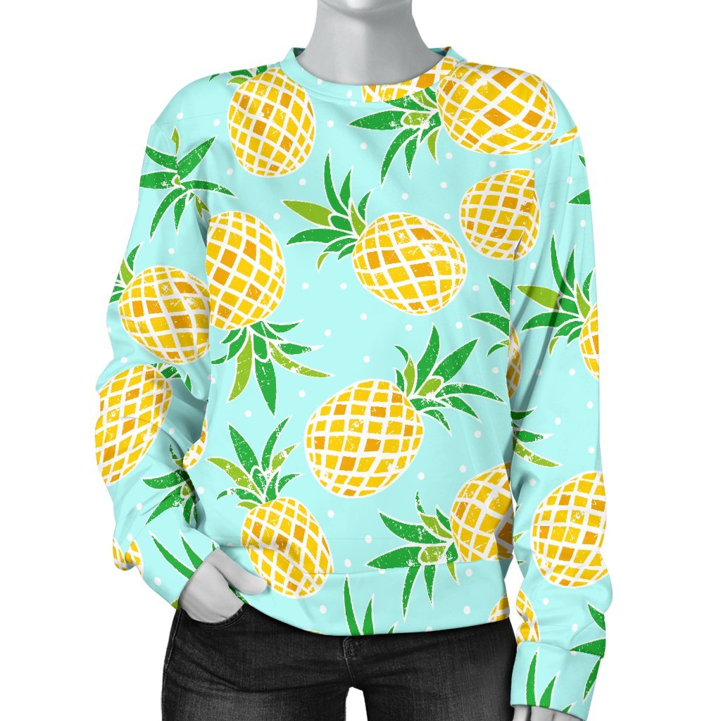 Polkadot Blue Sky Pineapple Print Sweatshirt-grizzshop