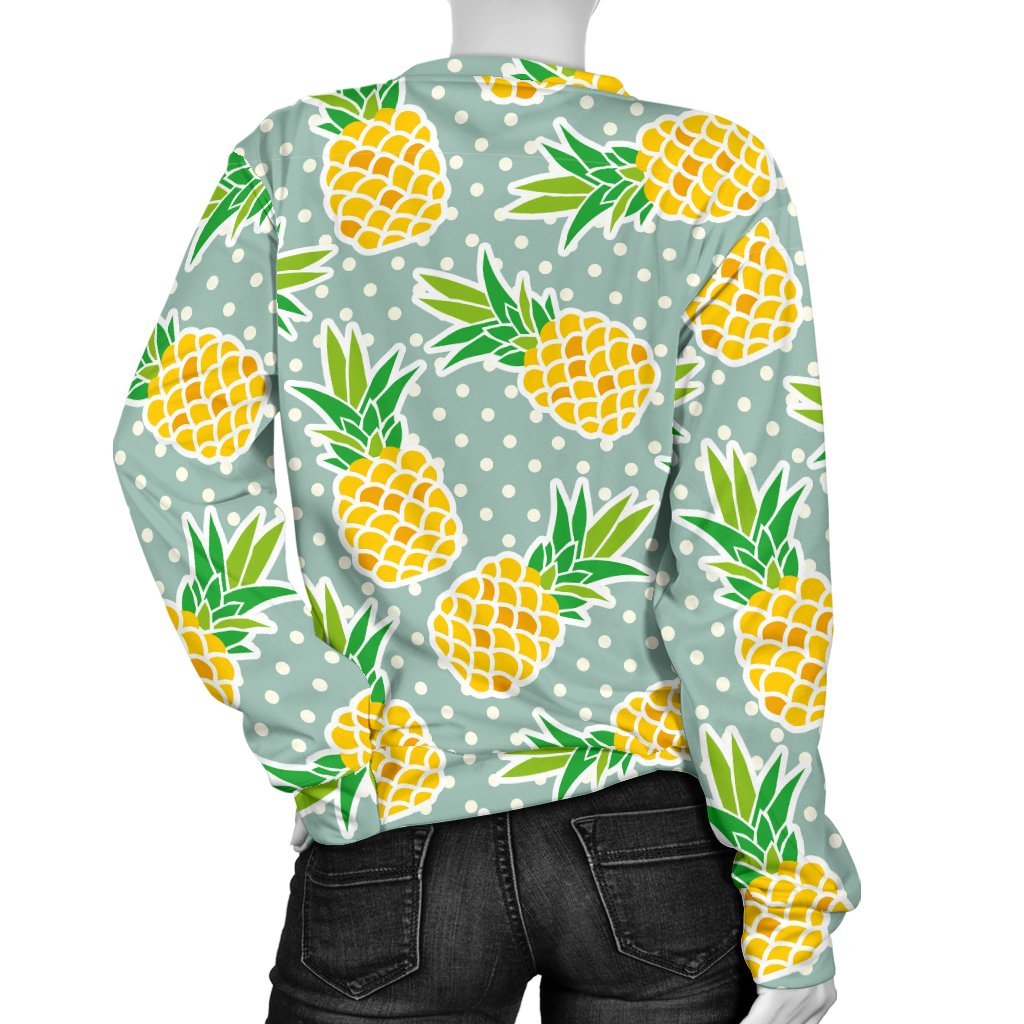 Polkadot Green Pineapple Print Sweatshirt-grizzshop