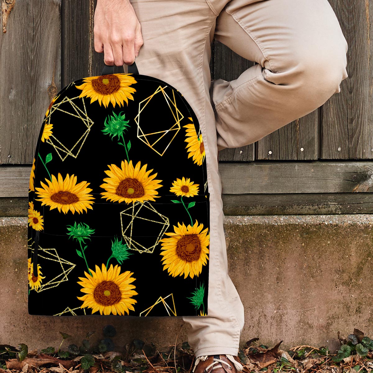 Polygonal Sunflower Backpack-grizzshop