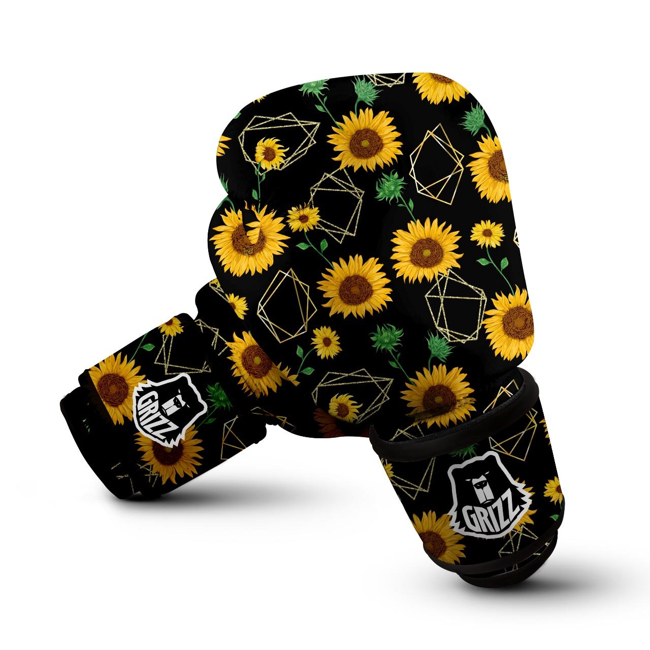 Polygonal Sunflower Boxing Gloves-grizzshop