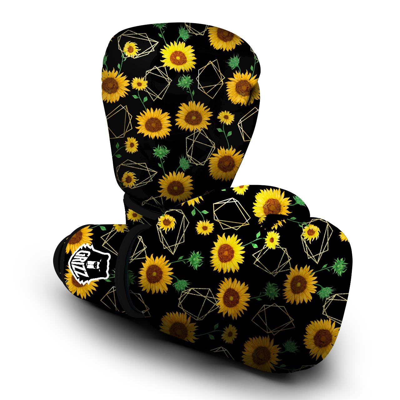 Polygonal Sunflower Boxing Gloves-grizzshop