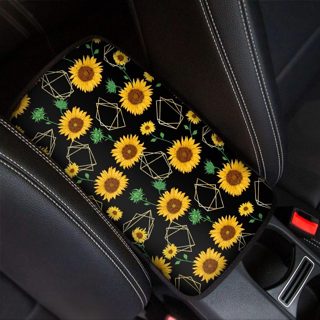 Polygonal Sunflower Car Console Cover-grizzshop