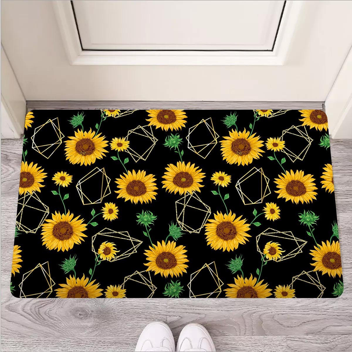 Polygonal Sunflower Door Mat-grizzshop