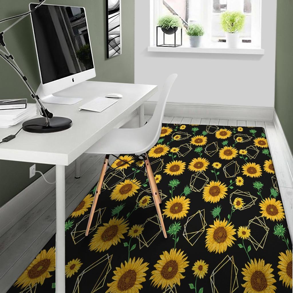 Polygonal Sunflower Floor Mat-grizzshop