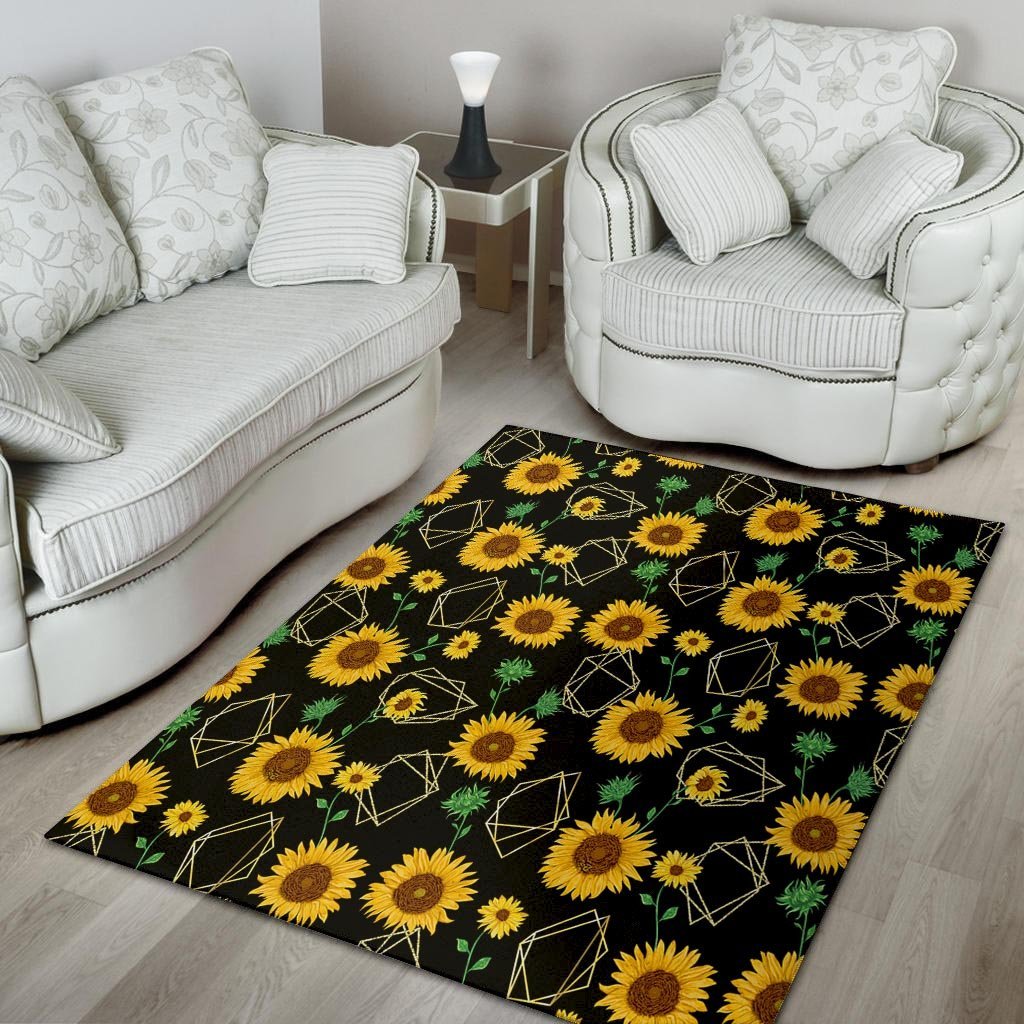 Polygonal Sunflower Floor Mat-grizzshop