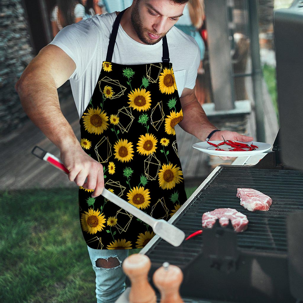 Polygonal Sunflower Men's Apron-grizzshop