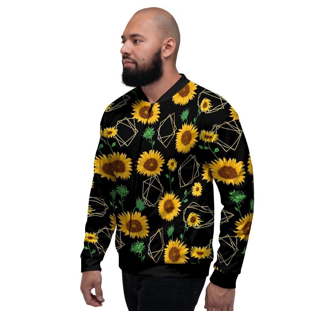 Polygonal Sunflower Men's Bomber Jacket-grizzshop