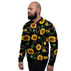 Polygonal Sunflower Men's Bomber Jacket-grizzshop