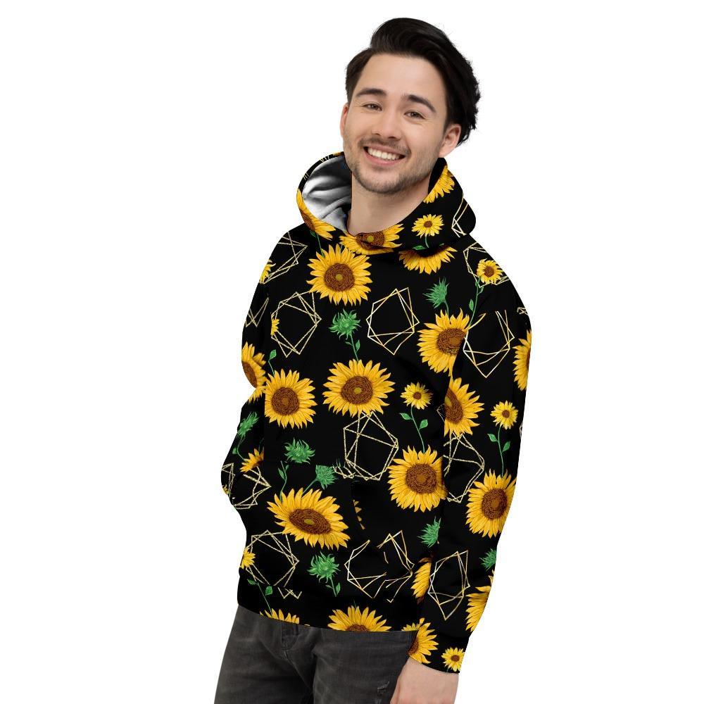 Polygonal Sunflower Men's Hoodie-grizzshop