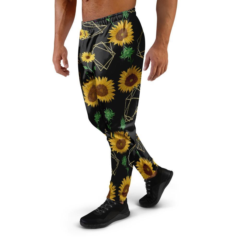 Polygonal Sunflower Men's Joggers-grizzshop