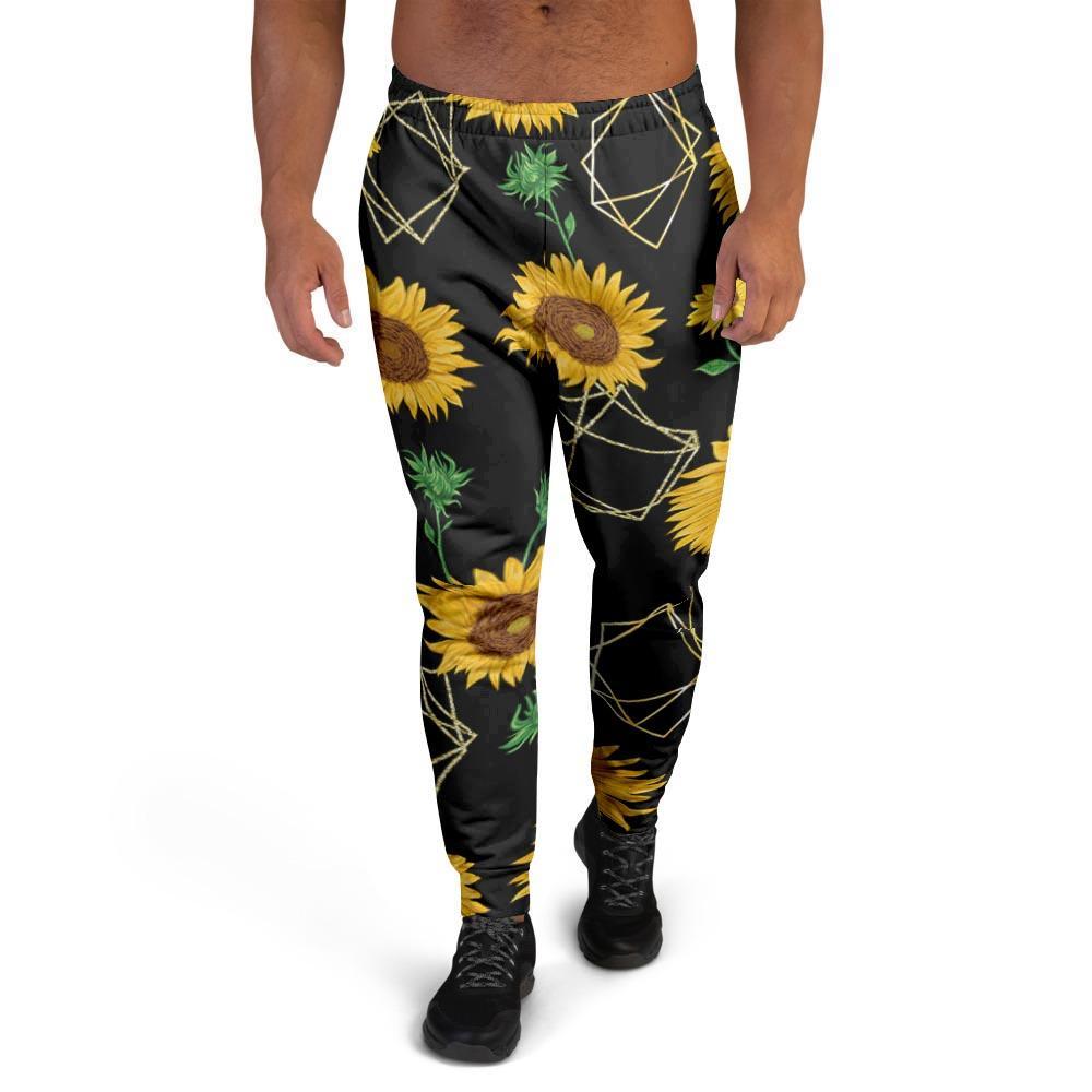 Polygonal Sunflower Men's Joggers-grizzshop