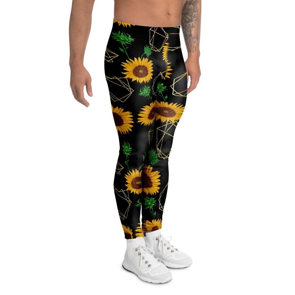 Polygonal Sunflower Men's Leggings-grizzshop