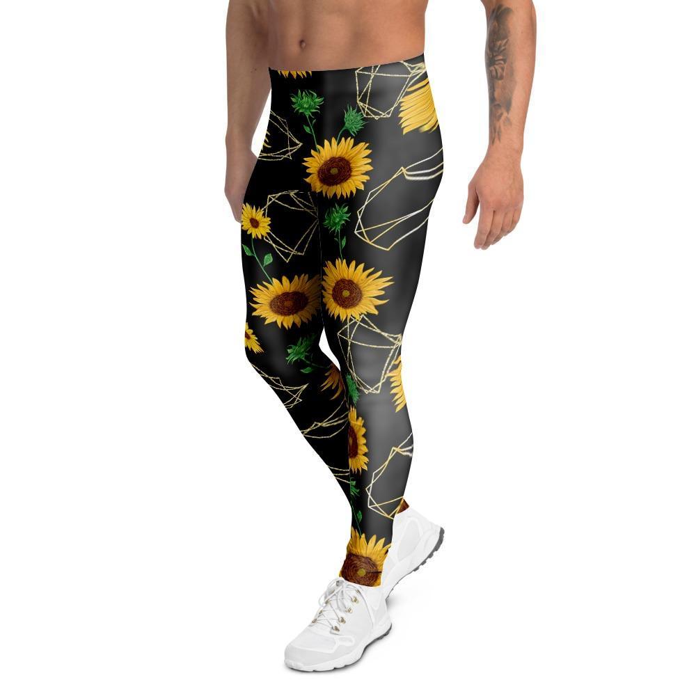 Polygonal Sunflower Men's Leggings-grizzshop