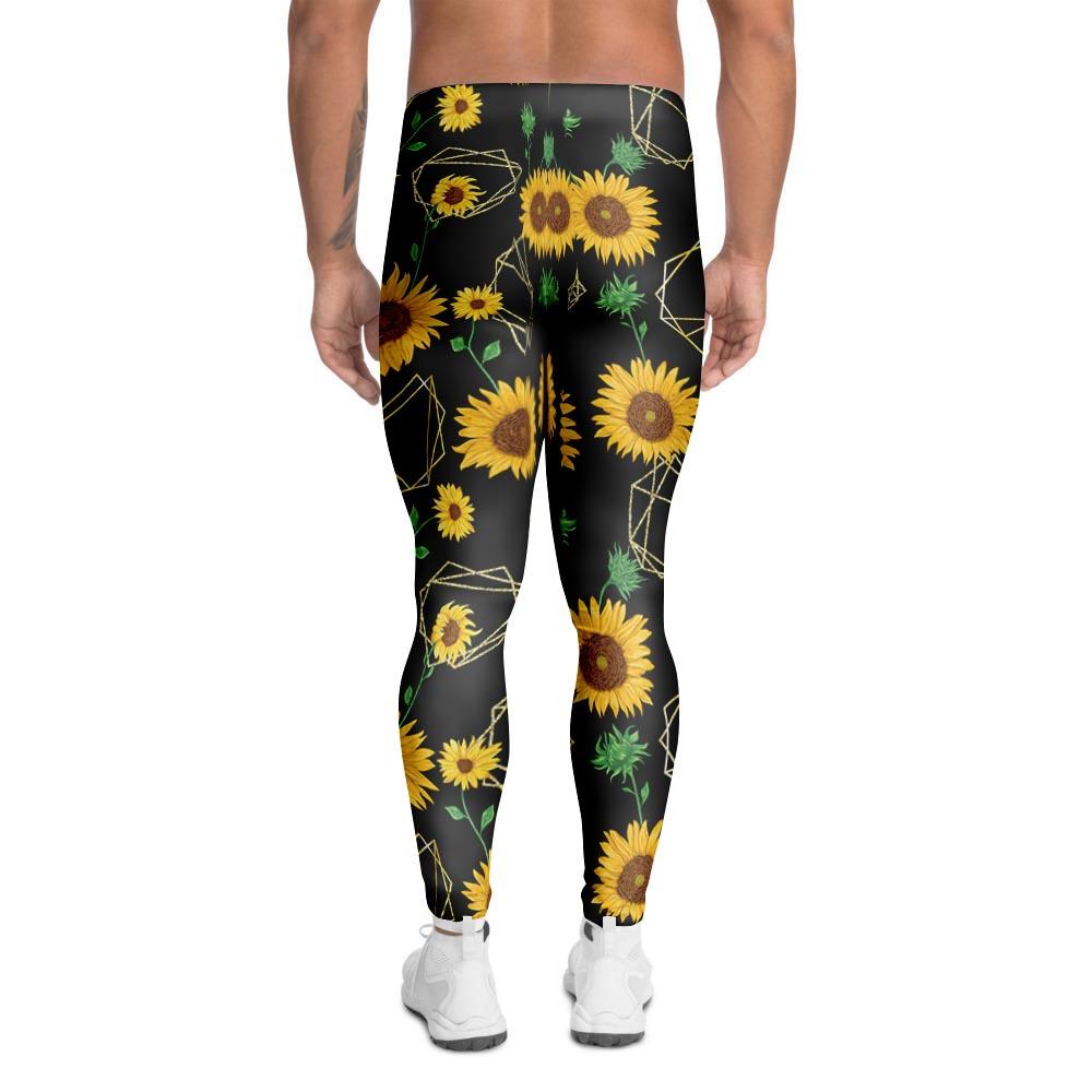 Polygonal Sunflower Men's Leggings-grizzshop