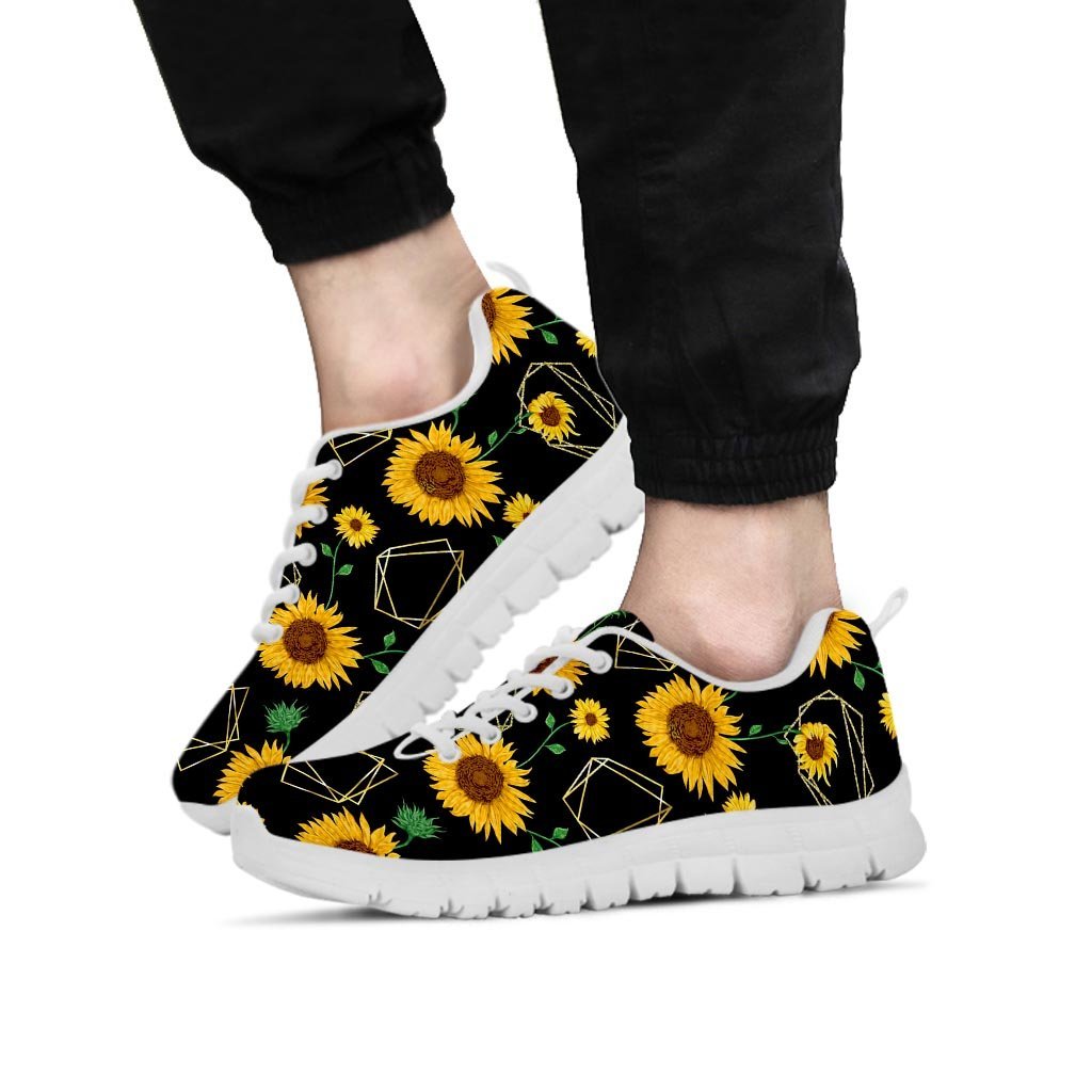 Polygonal Sunflower Men's Sneakers-grizzshop