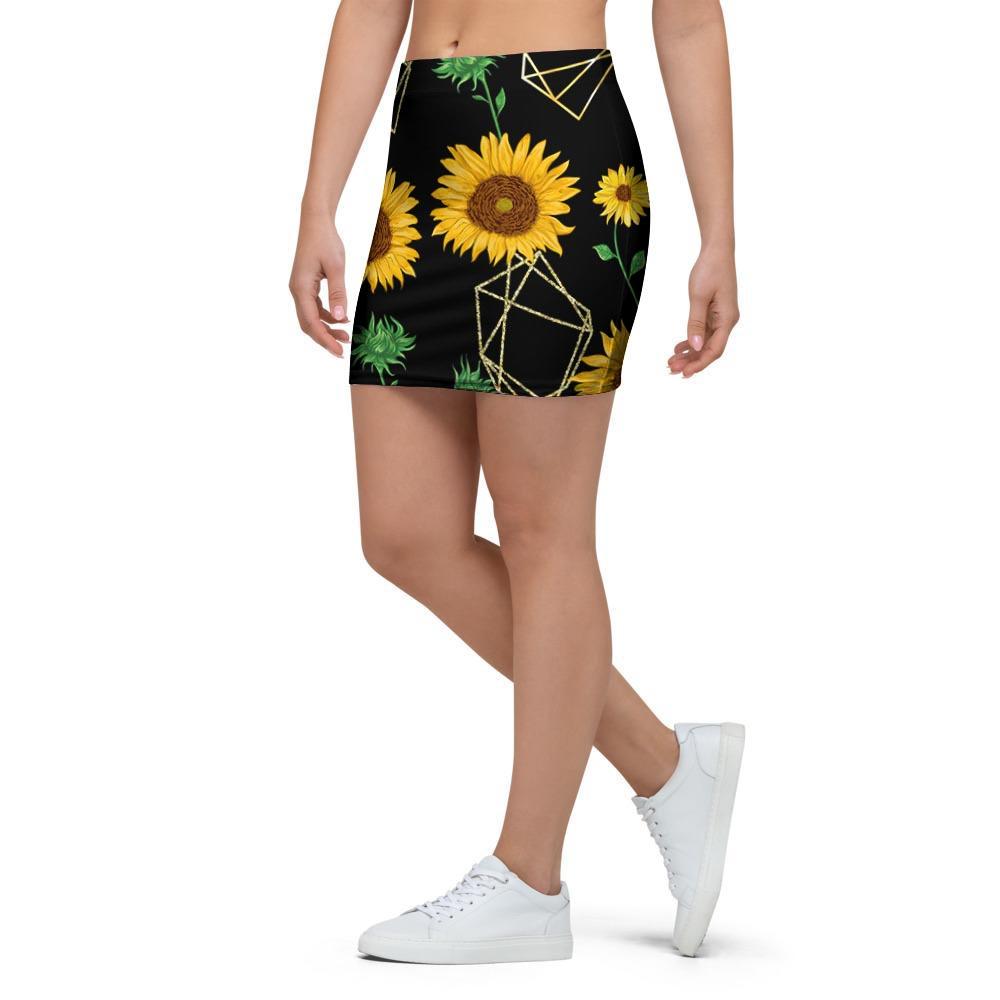 Polygonal Sunflower Mini Skirt-grizzshop