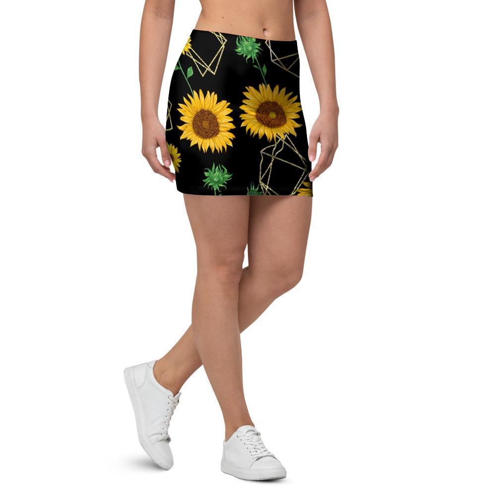 Polygonal Sunflower Mini Skirt-grizzshop