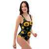 Polygonal Sunflower One Piece Swimsuite-grizzshop