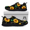 Polygonal Sunflower Print Pattern Black Sneaker-grizzshop