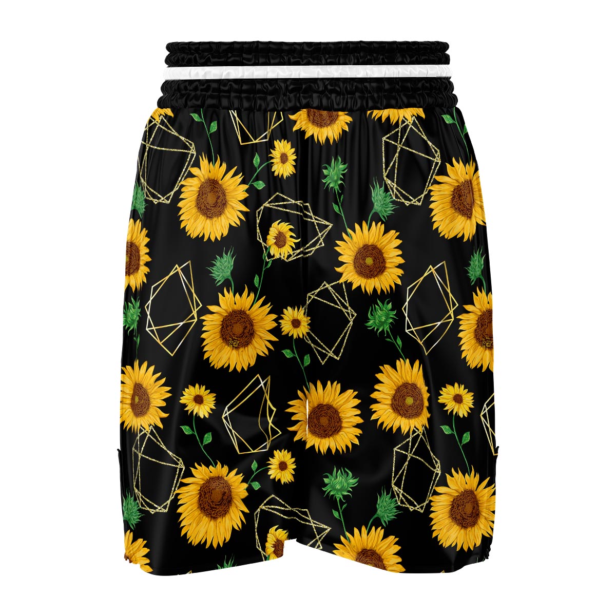 Polygonal Sunflower Print Pattern Boxing Shorts-grizzshop