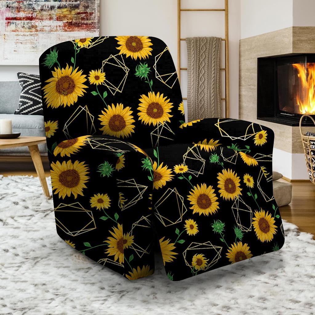 Polygonal Sunflower Recliner Cover-grizzshop